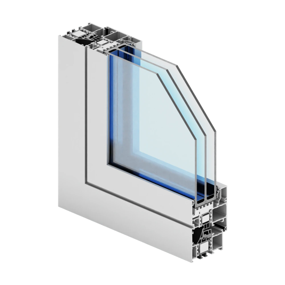 Coupe de l'angle Alu-Futural Monobloc — vitrage 3-vitrage