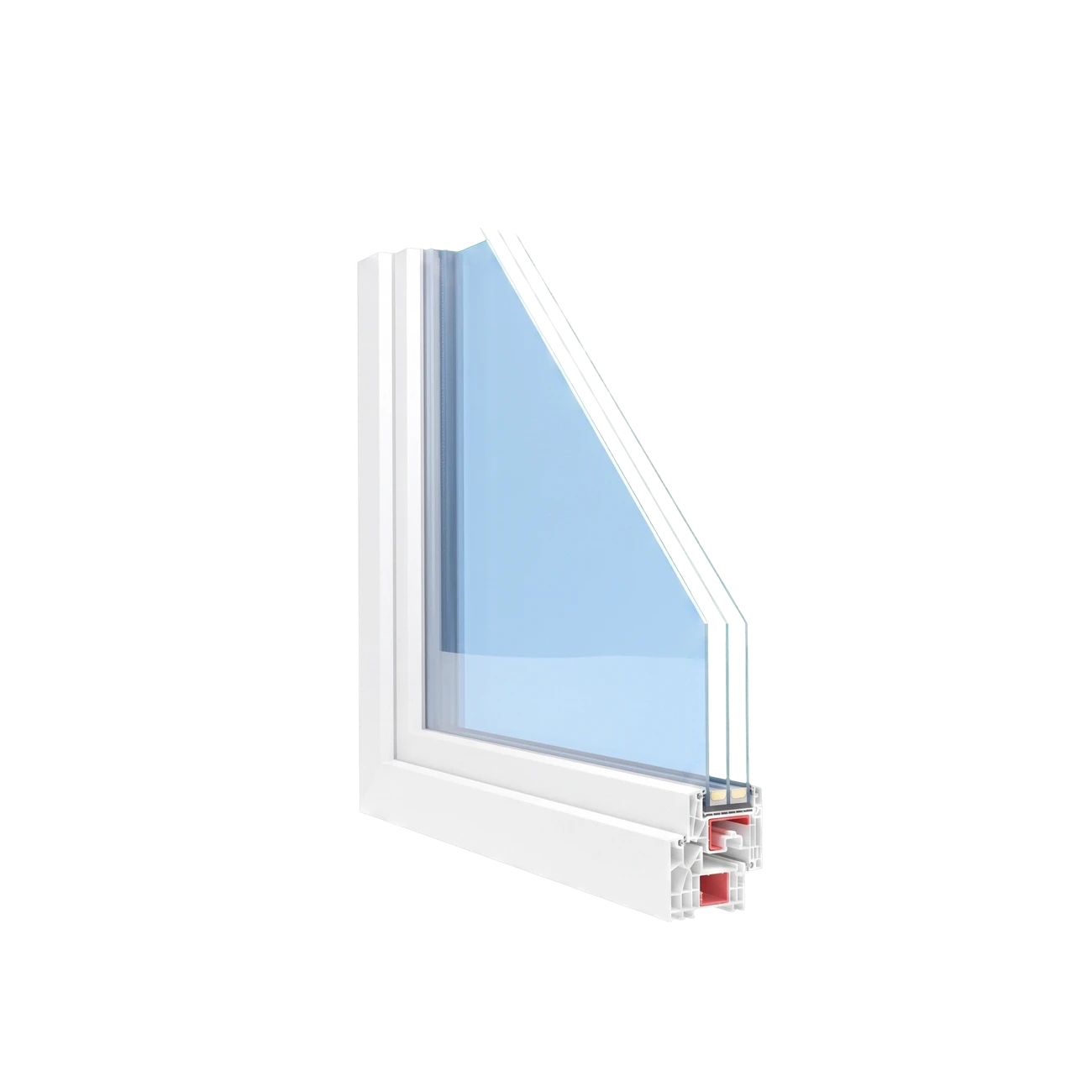 Coupe de l'angle T-Perfekt — vitrage 3-vitrage